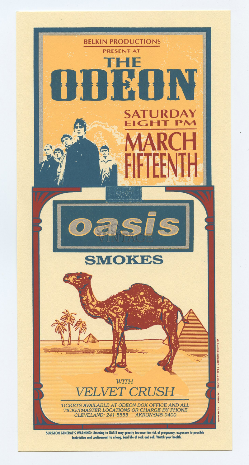 Oasis Handbill 1995 Mar 15 The Oden Cleveland Mark Arminski