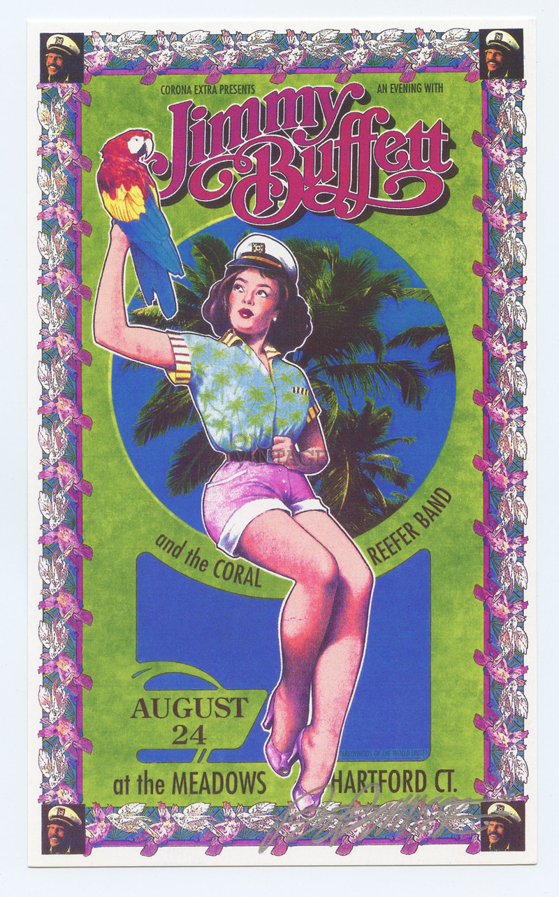 Jimmy Buffett Handbill the Meadows Hartford 1966 Aug 24 Bob Masse