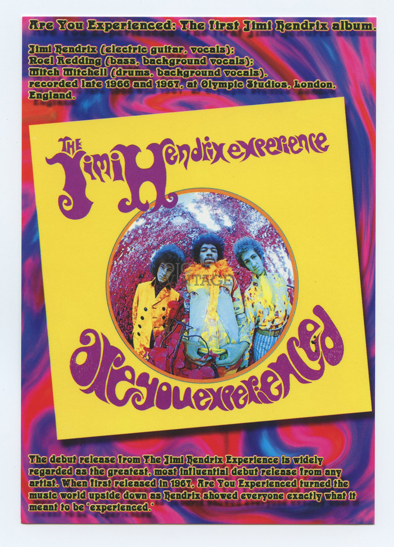 Jimi Hendrix Postcard Are You Experienced Album Promo Raven Image