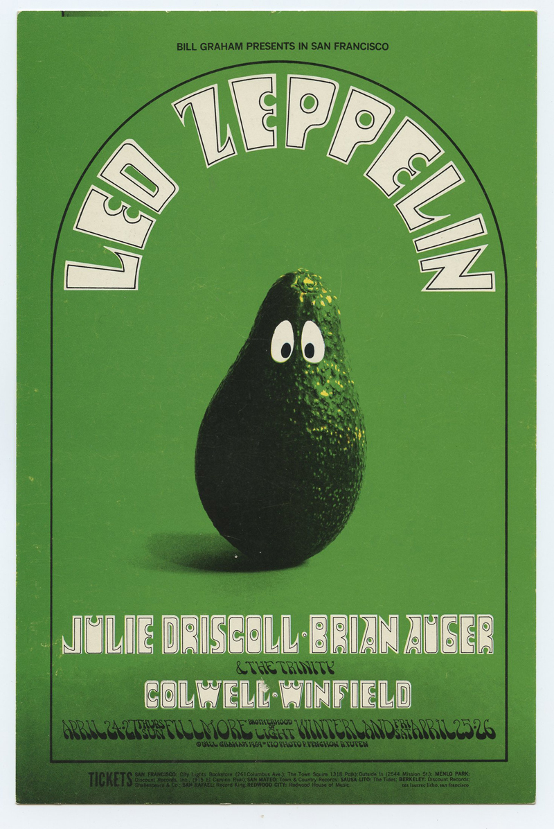 BG 170 Postcard Ad Back Led Zeppelin Julie Driscoll 1969 Apr 24