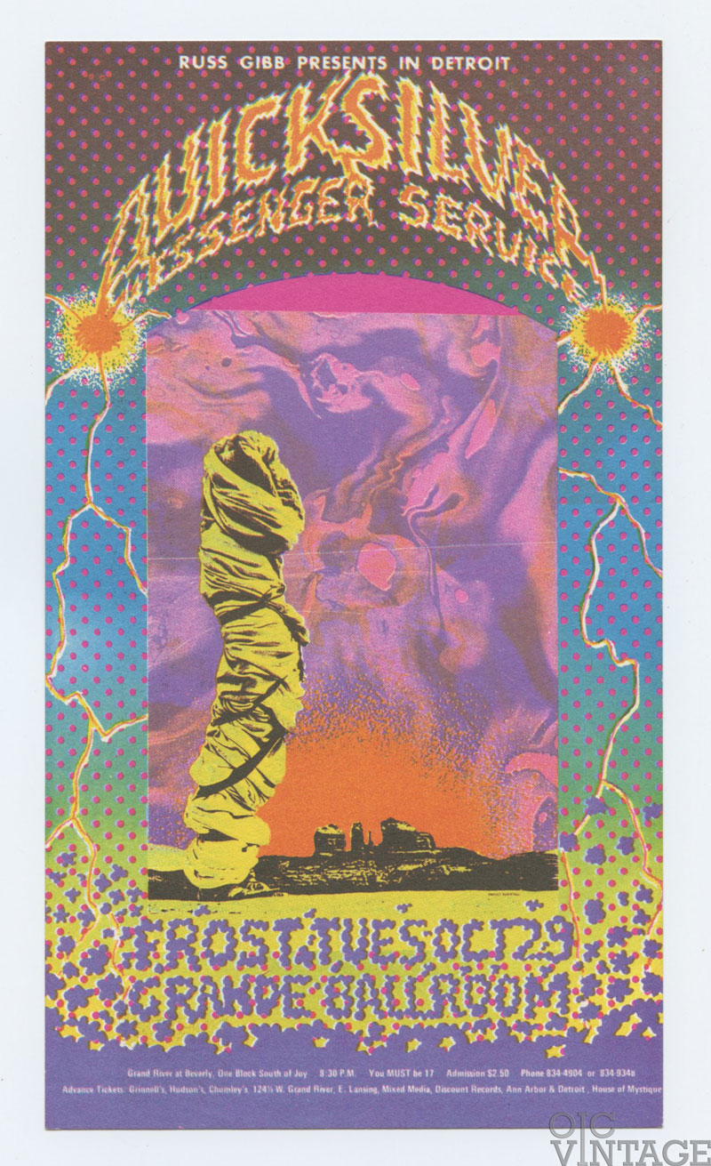 Grande Ballroom Postcard 1968 Oct 29 Quicksilver Messenger Service