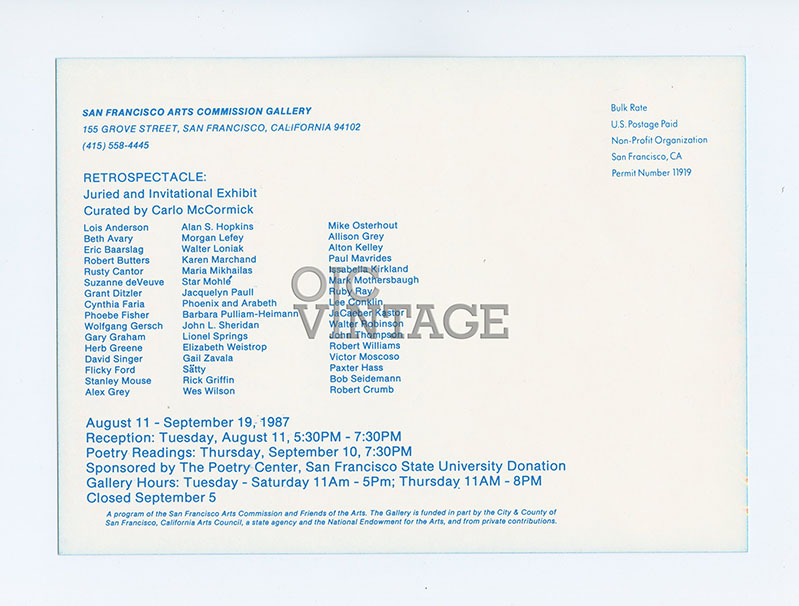 Rick Griffin Postcard 1987 Retrospectacle Bay Area Celebrates Psychedelia Exhibition