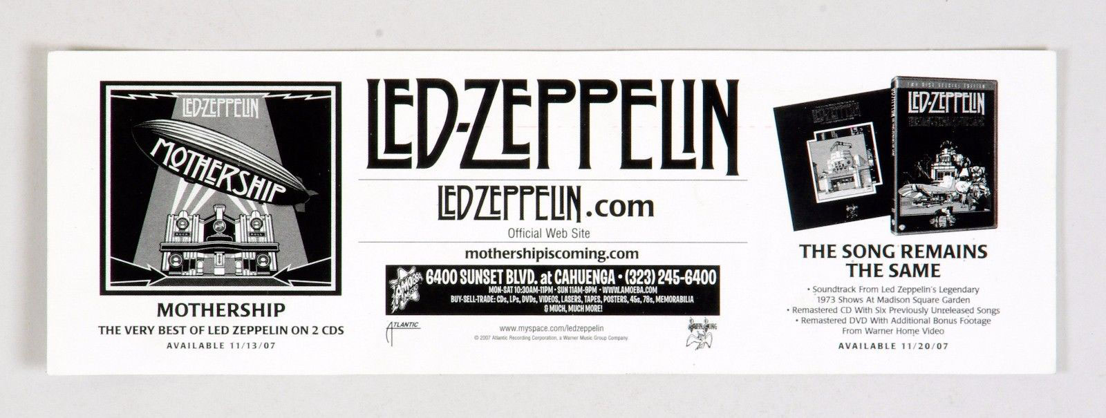 Led Zeppelin Sticker Mothership CD set Promo