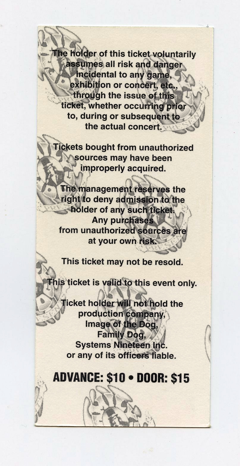 Maritime Hall 1996 Apr Ticket Nomeansno D.O.A.