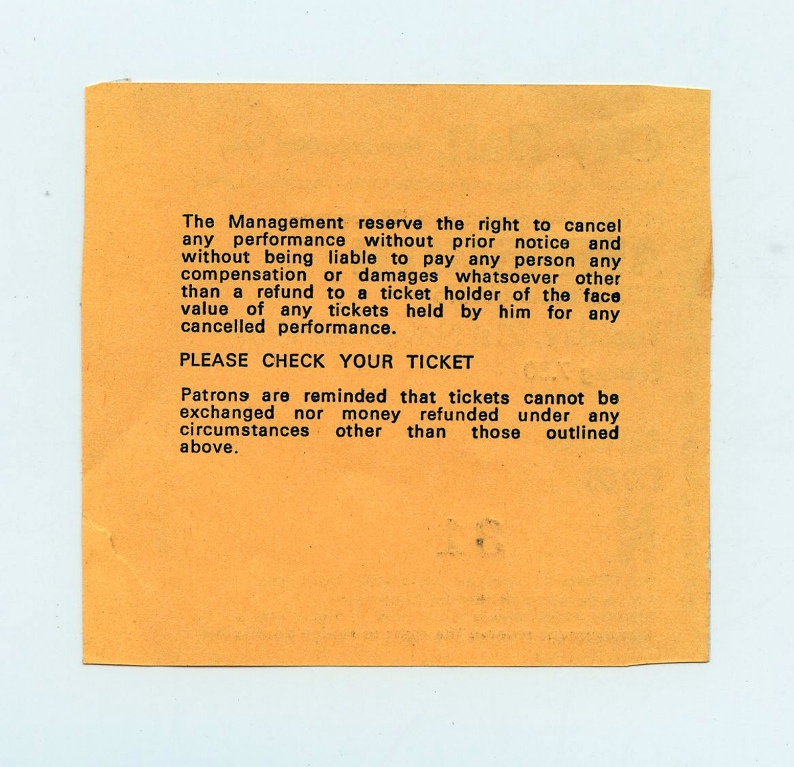 Aerosmith Vintage Ticket Stub 1989 Nov 21 City Hall Newcastle UK 