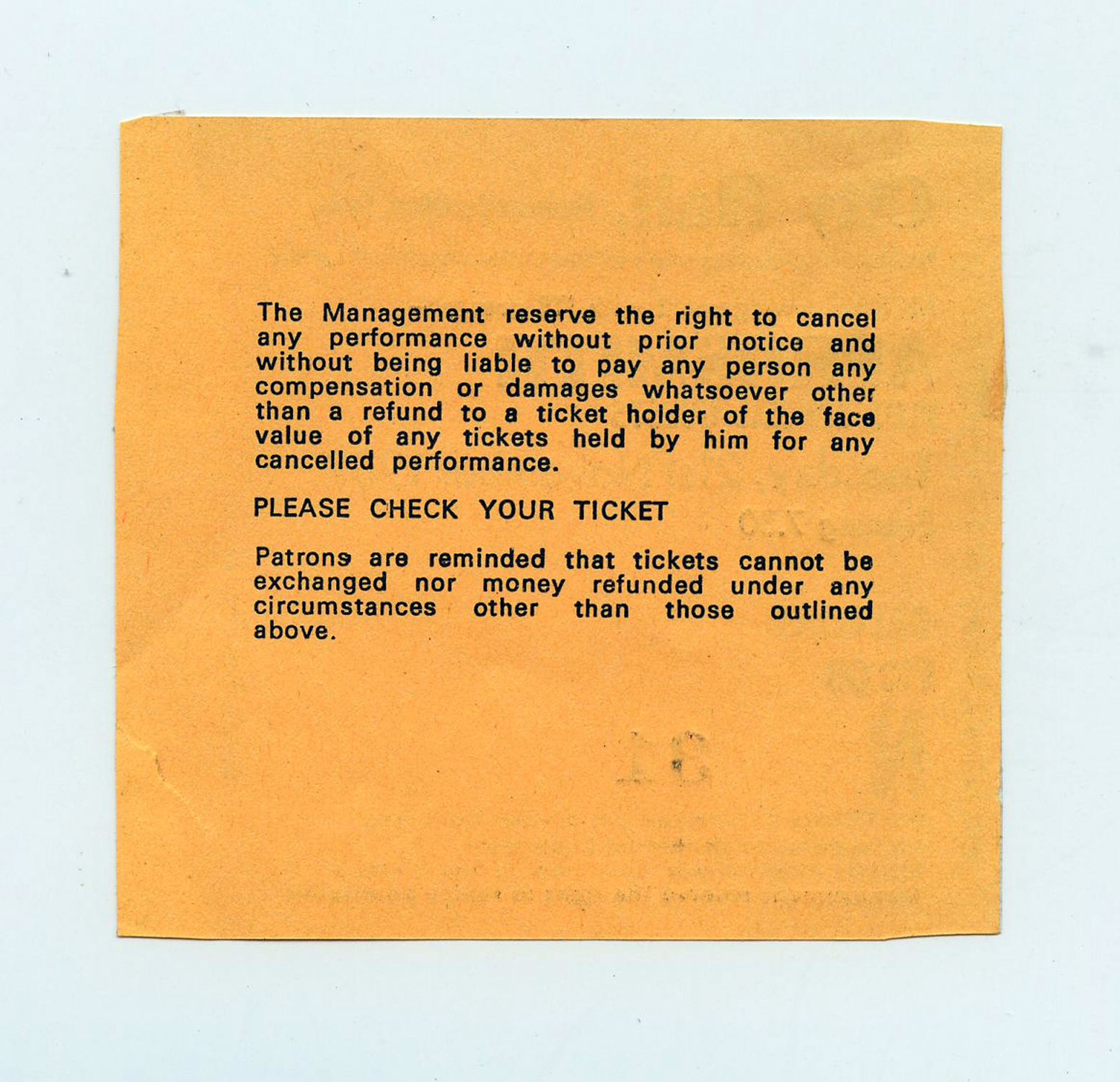 Aerosmith Ticket Stub 1989 Nov 21 City Hall Newcastle UK 