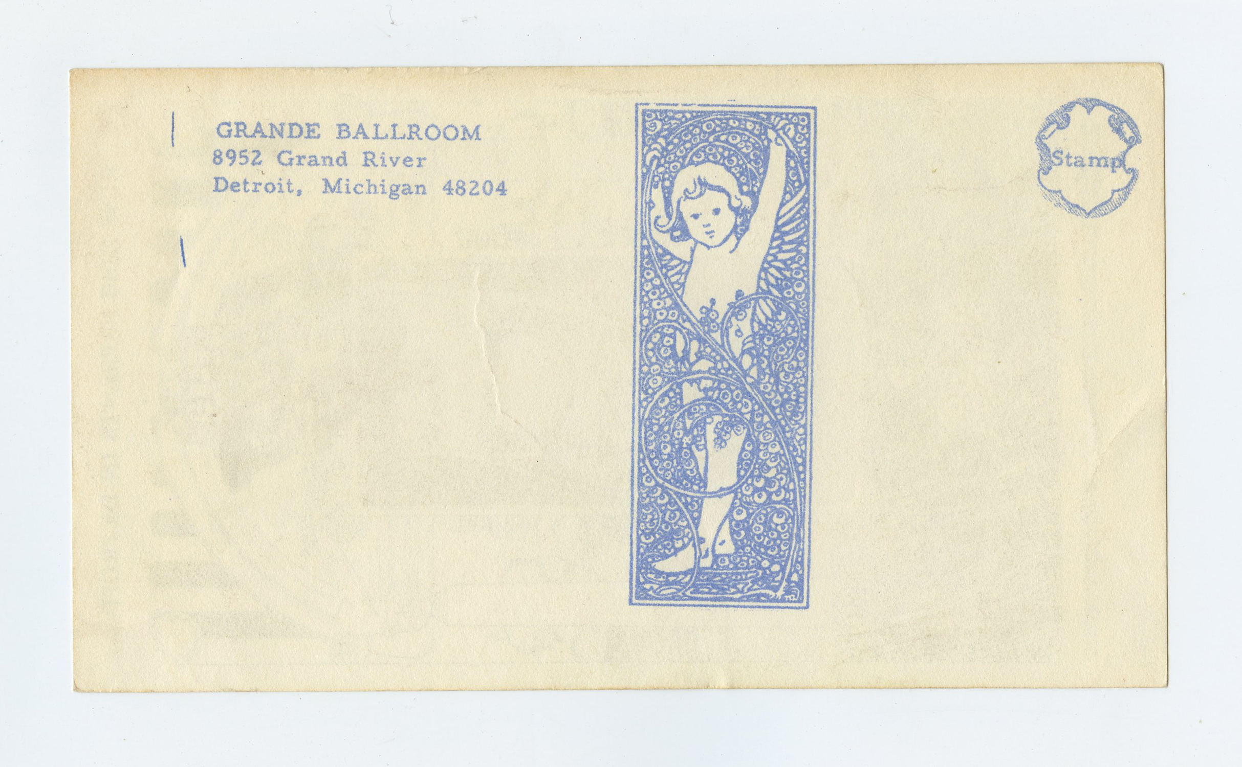 Grande Ballroom Postcard 1968 Feb 9 Jagged Edge Ashmollyan Quintet
