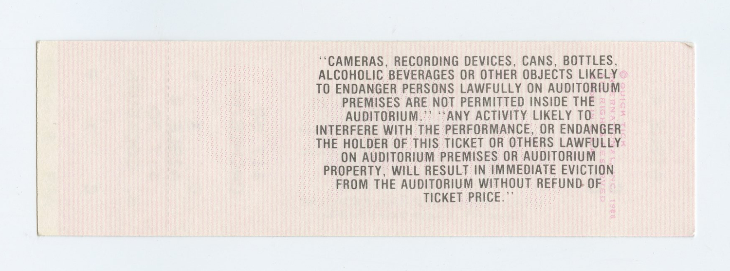 Bruce Cockburn Ticket Vintage 1989 Apr 8 Arlene Schnitzer Concert Hall Portland 