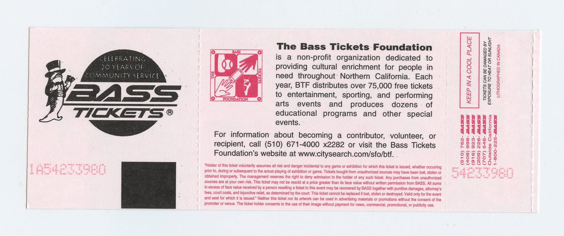 Bonnie Raitt Vintage Ticket 1998 Sep 27 Greek Theatre Berkeley 