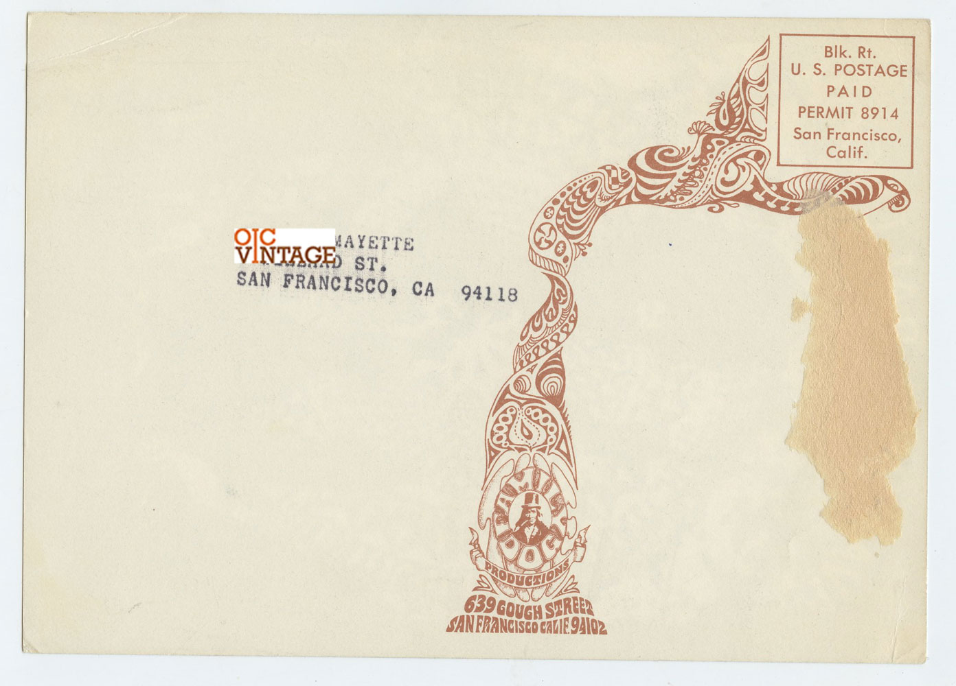 FD 123 Postcard Mailed Frumious Bandersnatch 1968 Jun 14