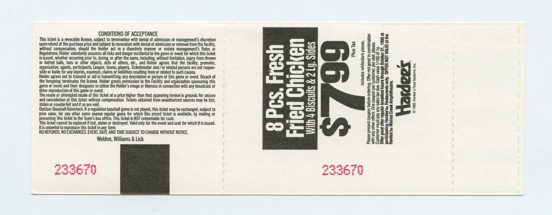 Allman Brothers Band Ticket Vintage 1995 Jul 29 Walnut Creek Amphitheatre 