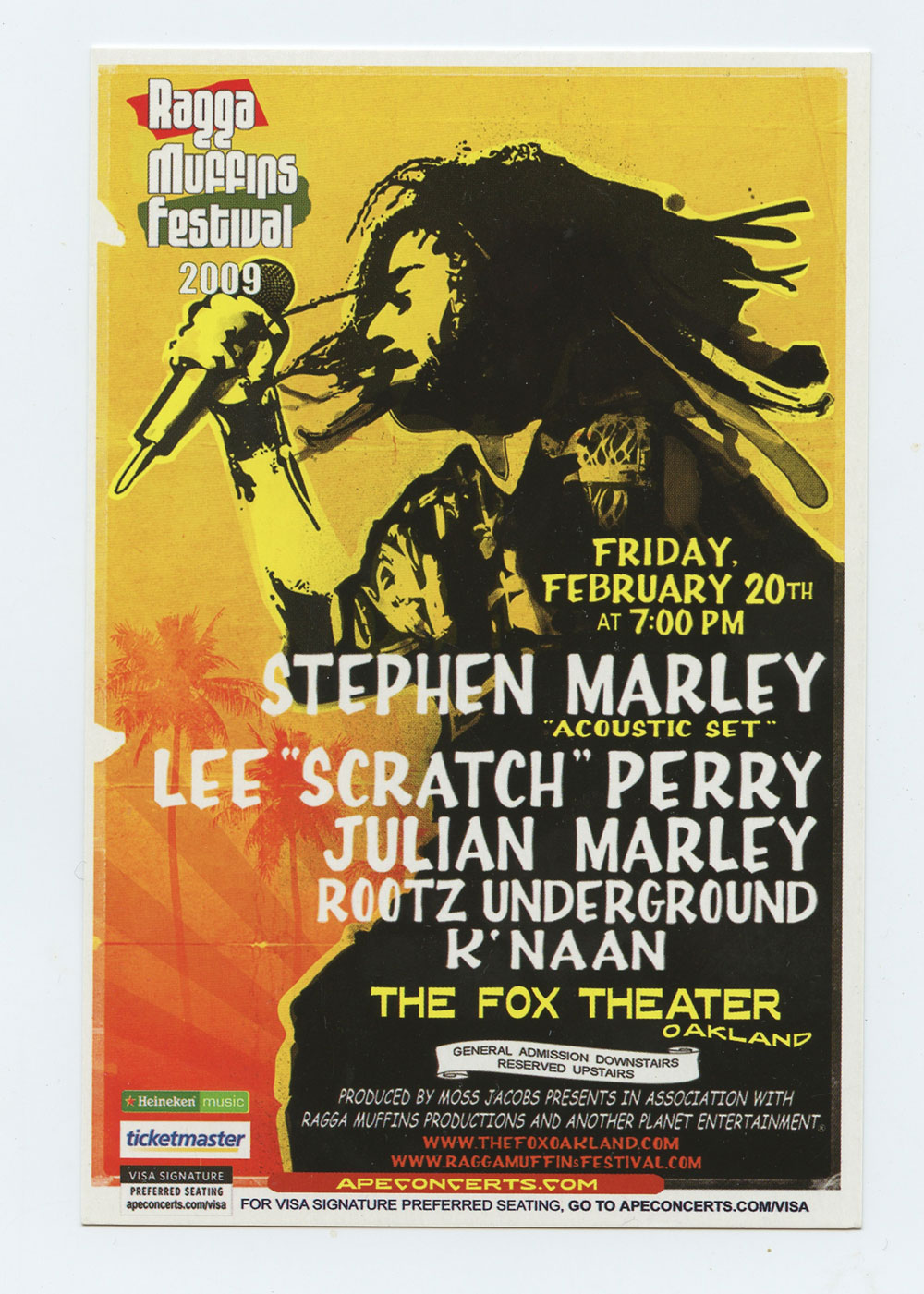 Stephen Marley Handbill Reggae Muffins Festival 2009 Feb 20 Oakland