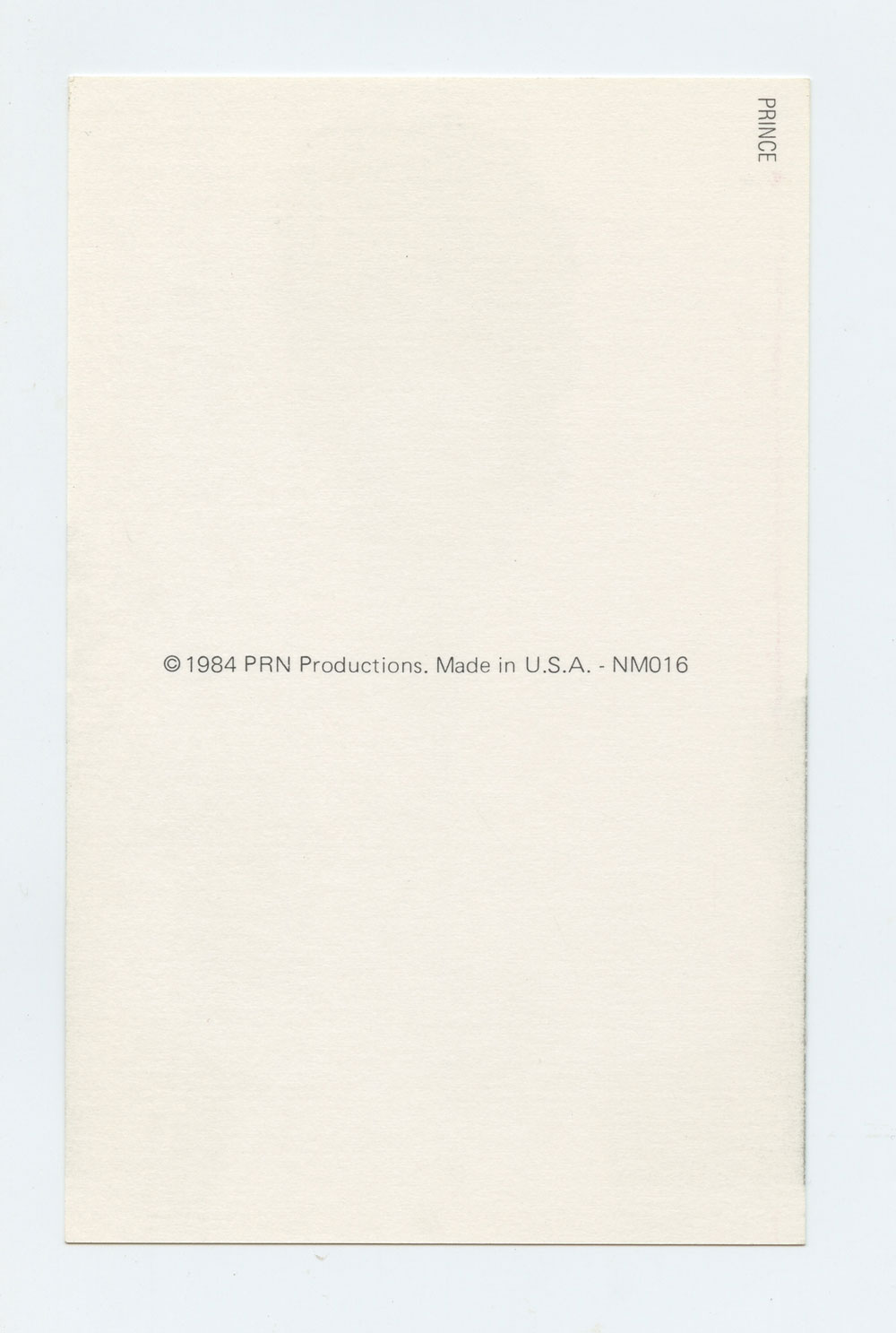 Prince Postcard 1984 PRN Production Vintage