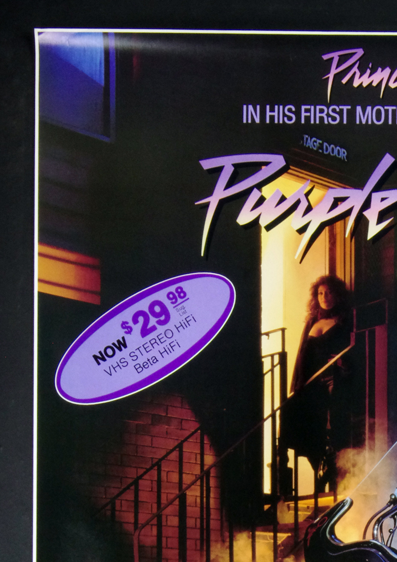 Prince Poster Purple Rain 1984 Movie Home Video Promo 27 x 39