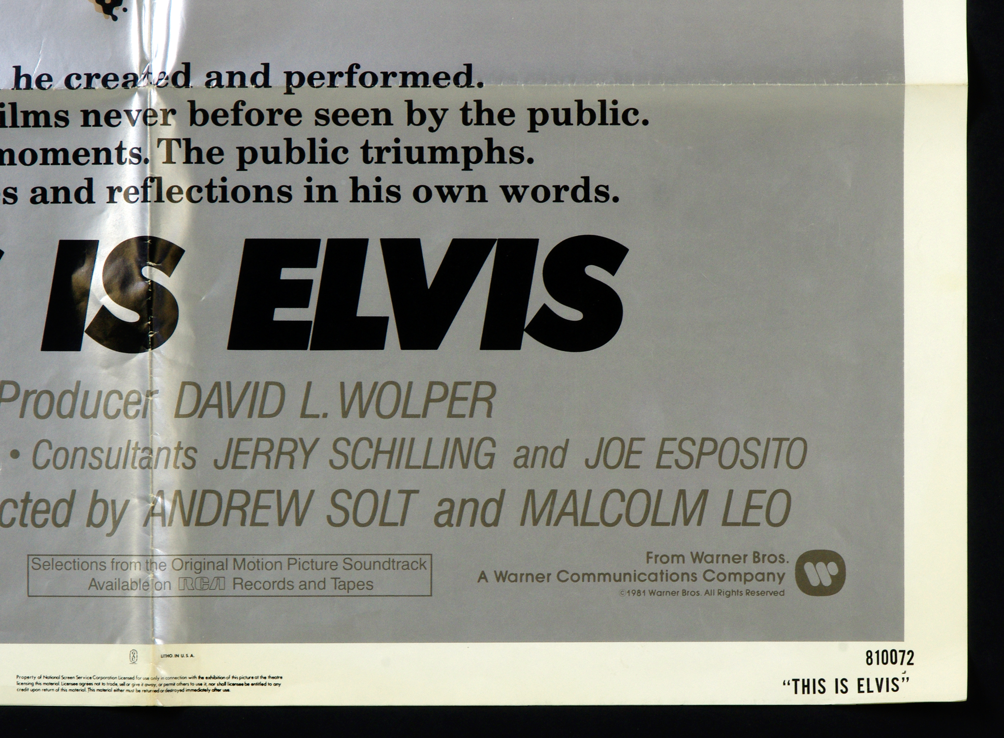 Elvis Presley Poster Movie Original Vintage 1981 This is Elvis