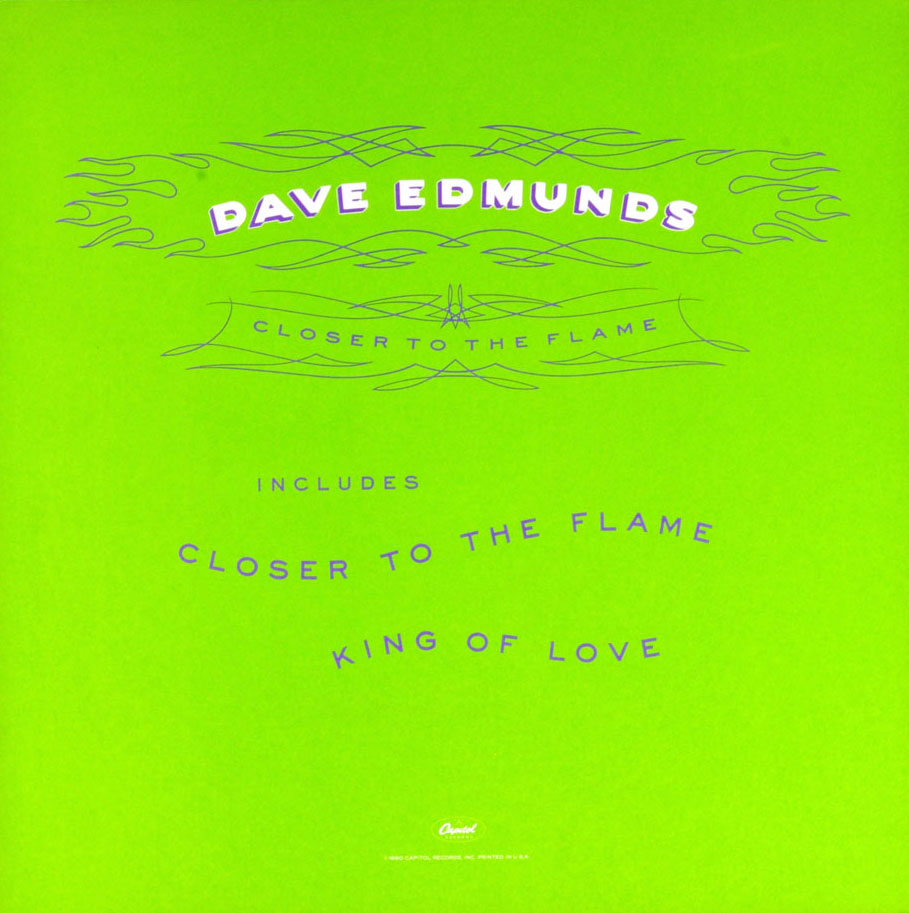 Dave Edmunds Poster Flat Closer to the Flame 1990 Album Promotion 12 x 12