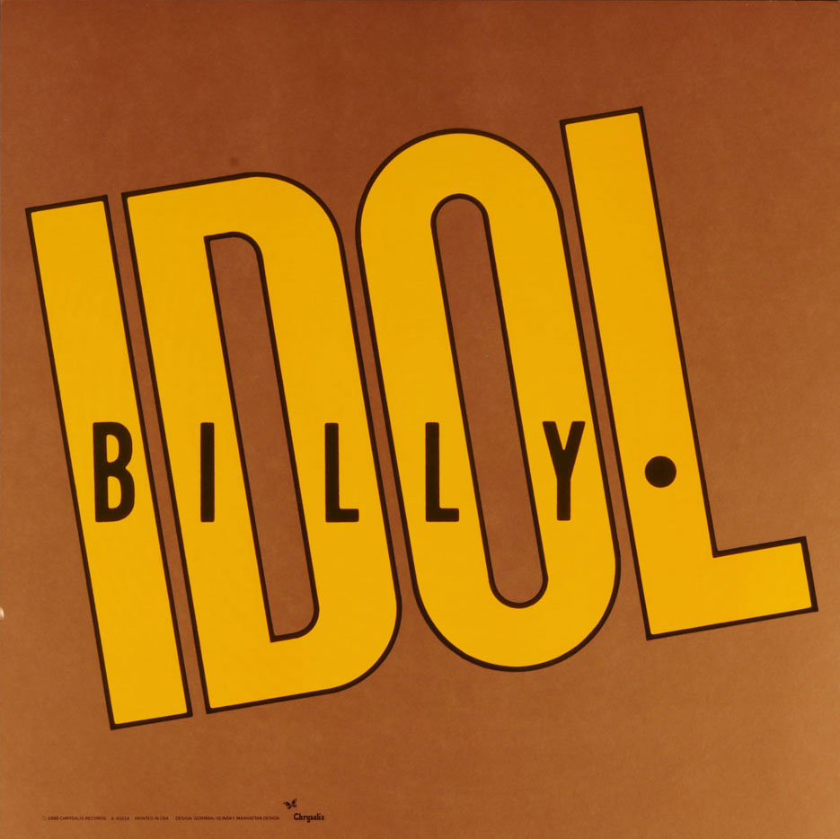 Billy Idol Poster Flat Whiplash Smile 1986 Album Promotion 12 x 12