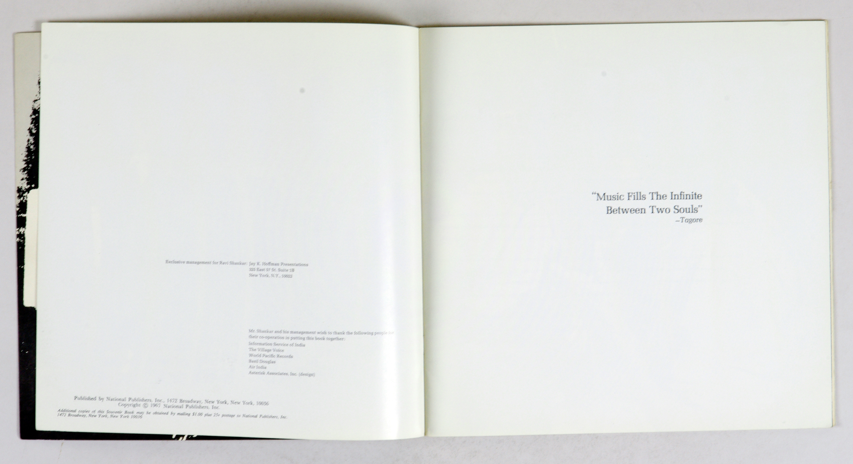Ravi Shankar 1967 Tour Program Book