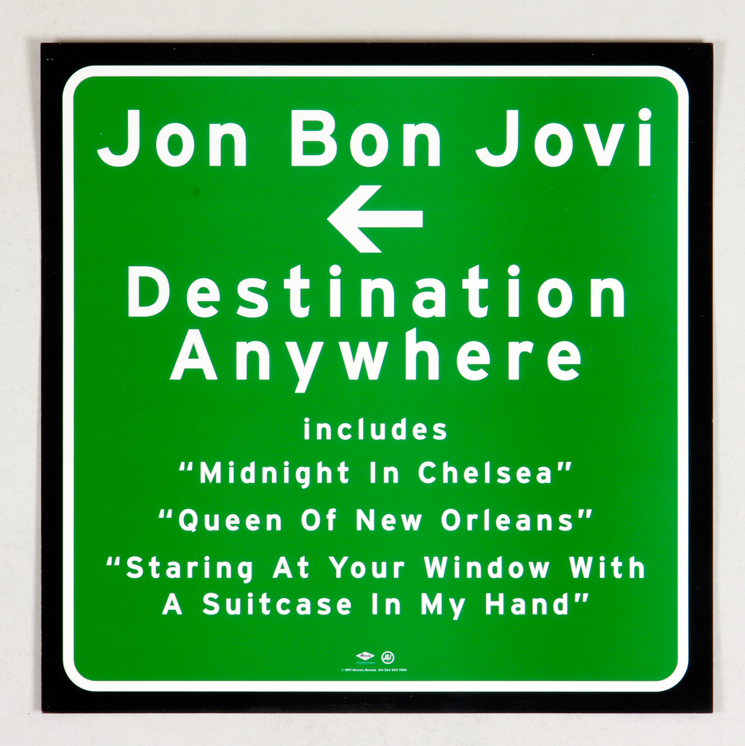Jon Bon Jovi Poster Flat 1997 Destination Anywhere Album Promotion 12 x 12