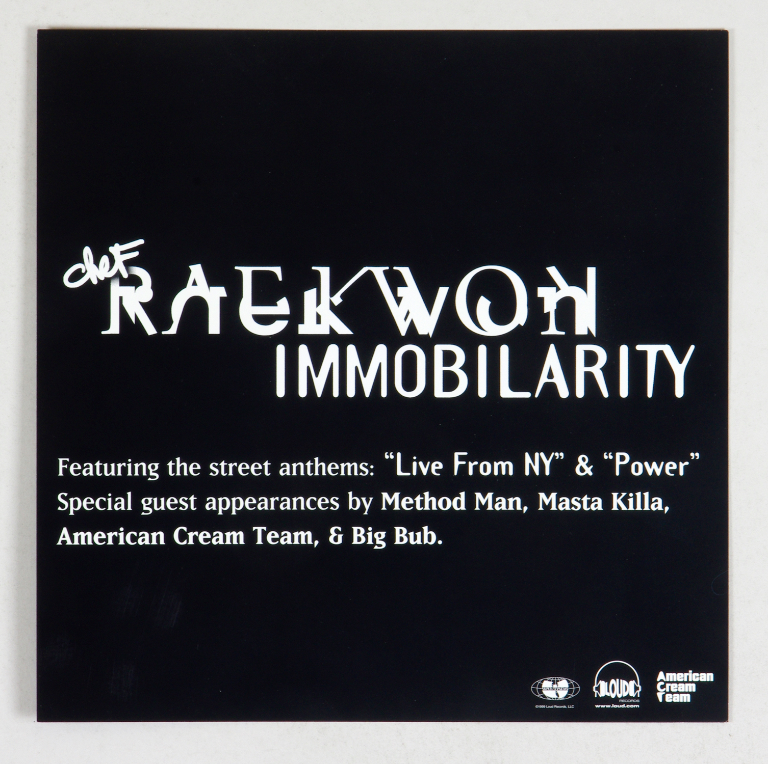 Chef Raekwon Poster Flat 1999 Immobilarity Album Promotion 12 x 12