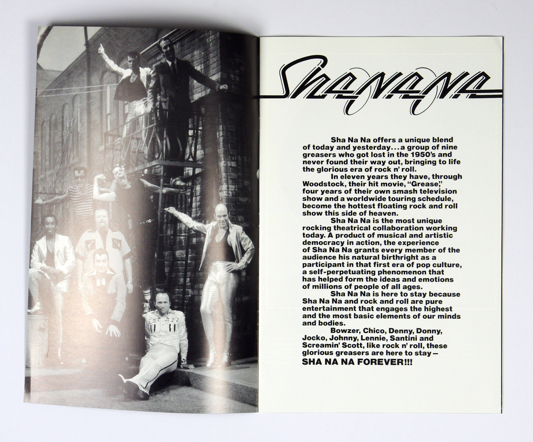 Sha-Na-Na Souvenir Program Book Winterland San Francisco 1980