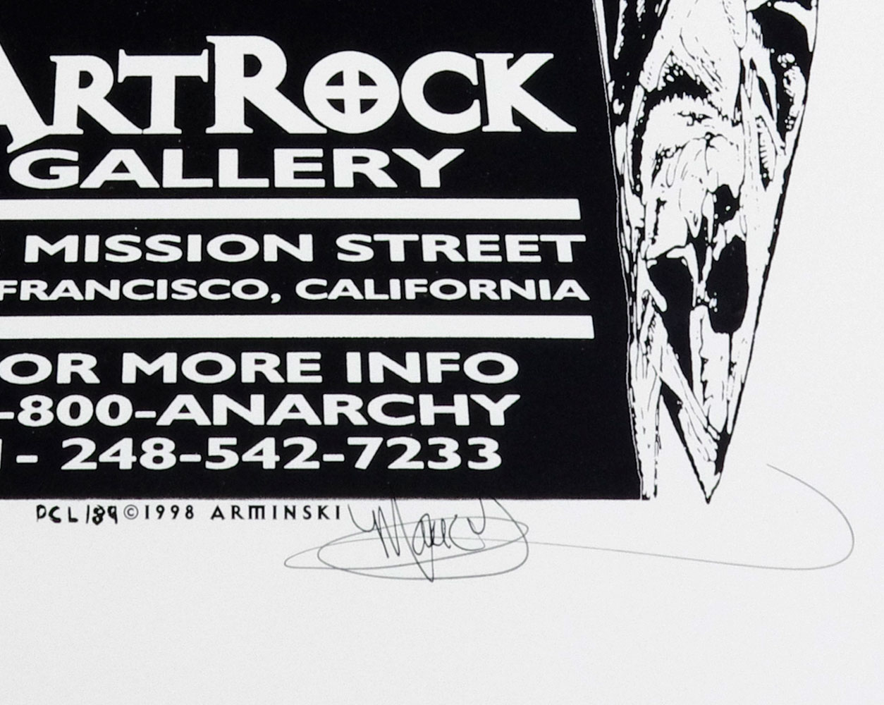 Beware the Future of the Arts 1998 SF Exhibit Poster Mark Arminski signed