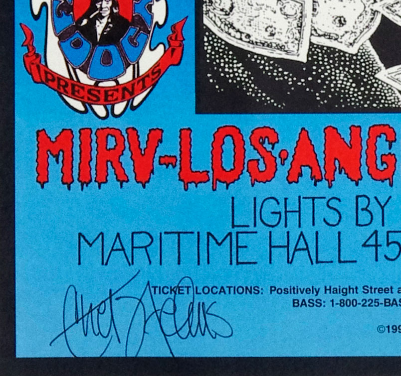 Maritime Hall 1996 Feb 3 Poster Fungo Mungo MIRV Chet Helms Signed