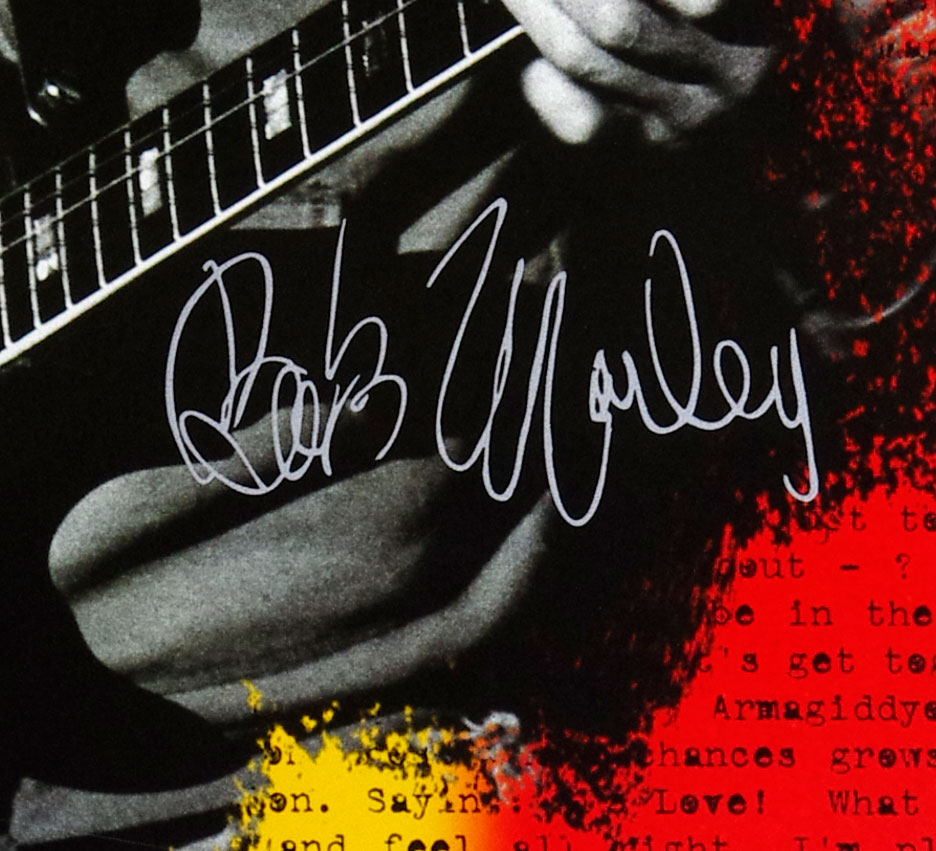 Bob Marley Poster Autographed 1994 Rock and Roll Hall of Fame Induction