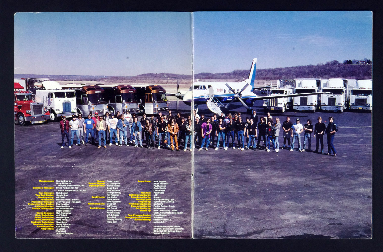 Bon Jovi 1986 Tour Of The World Concert Tour Program Book