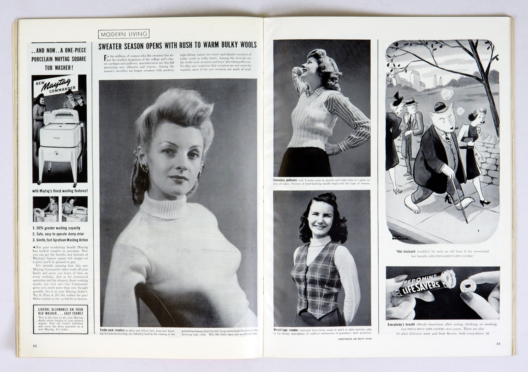 LIFE Magazine Back Issue 1940 October 21 Season for Sweaters