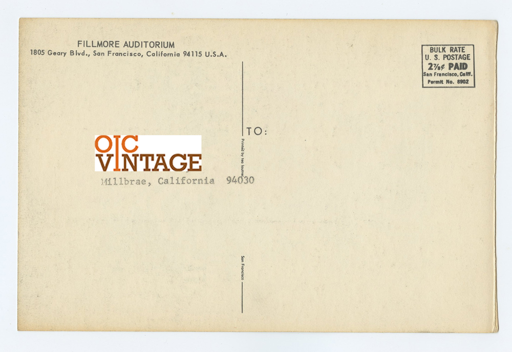 BG 101 Postcard Mailed Vanilla Fudge 1968 Jan 4
