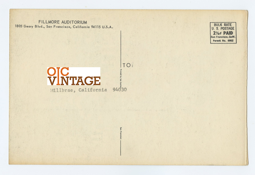 BG 101 Postcard Mailed Vanilla Fudge 1968 Jan 4