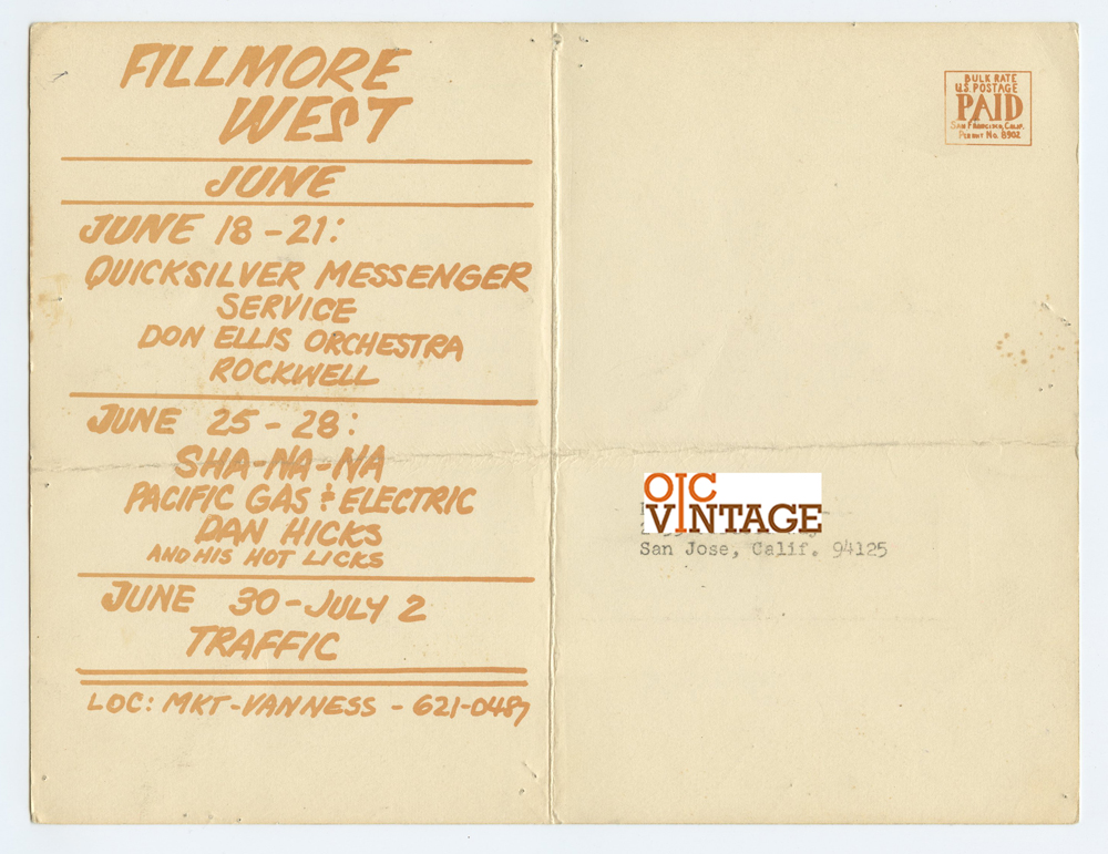 BG 239 BG 240 Postcard Mailed Quick Silver Messenger Service Traffic 1970 Jun