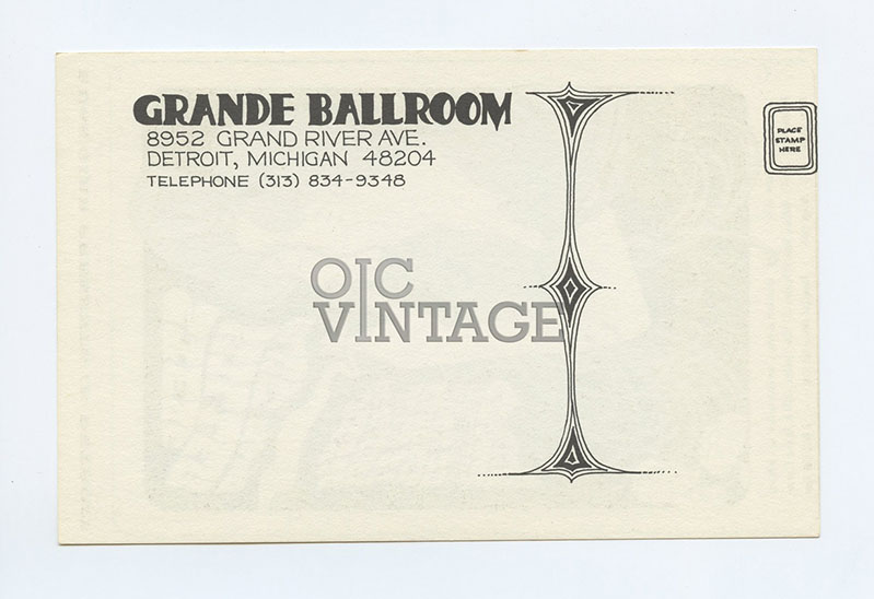 Grande Ballroom Postcard 1968 Jul 26 Steve Miller Band Odds and Ends