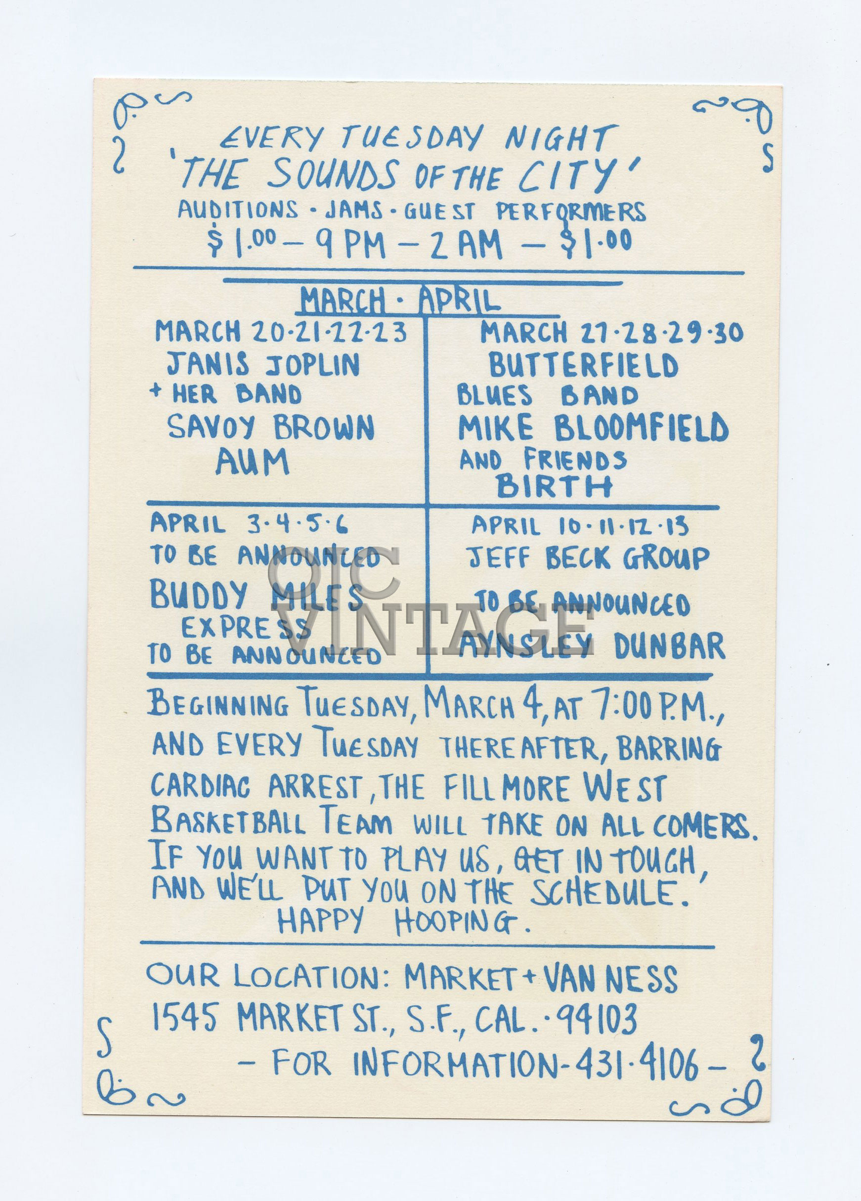 BG 164 Postcard Ad Back Jethro Tull 1969 Mar 13