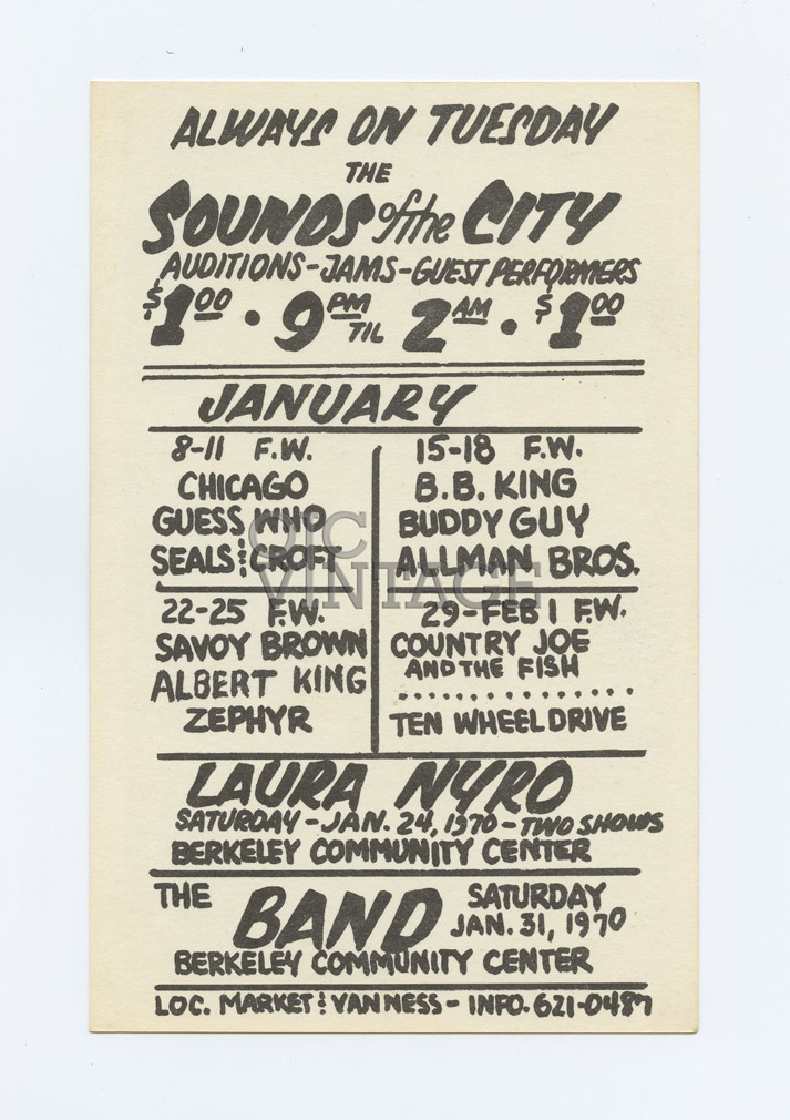 BG 211 Postcard Ad Back Chicago Seals & Croft 1970 Jan 8
