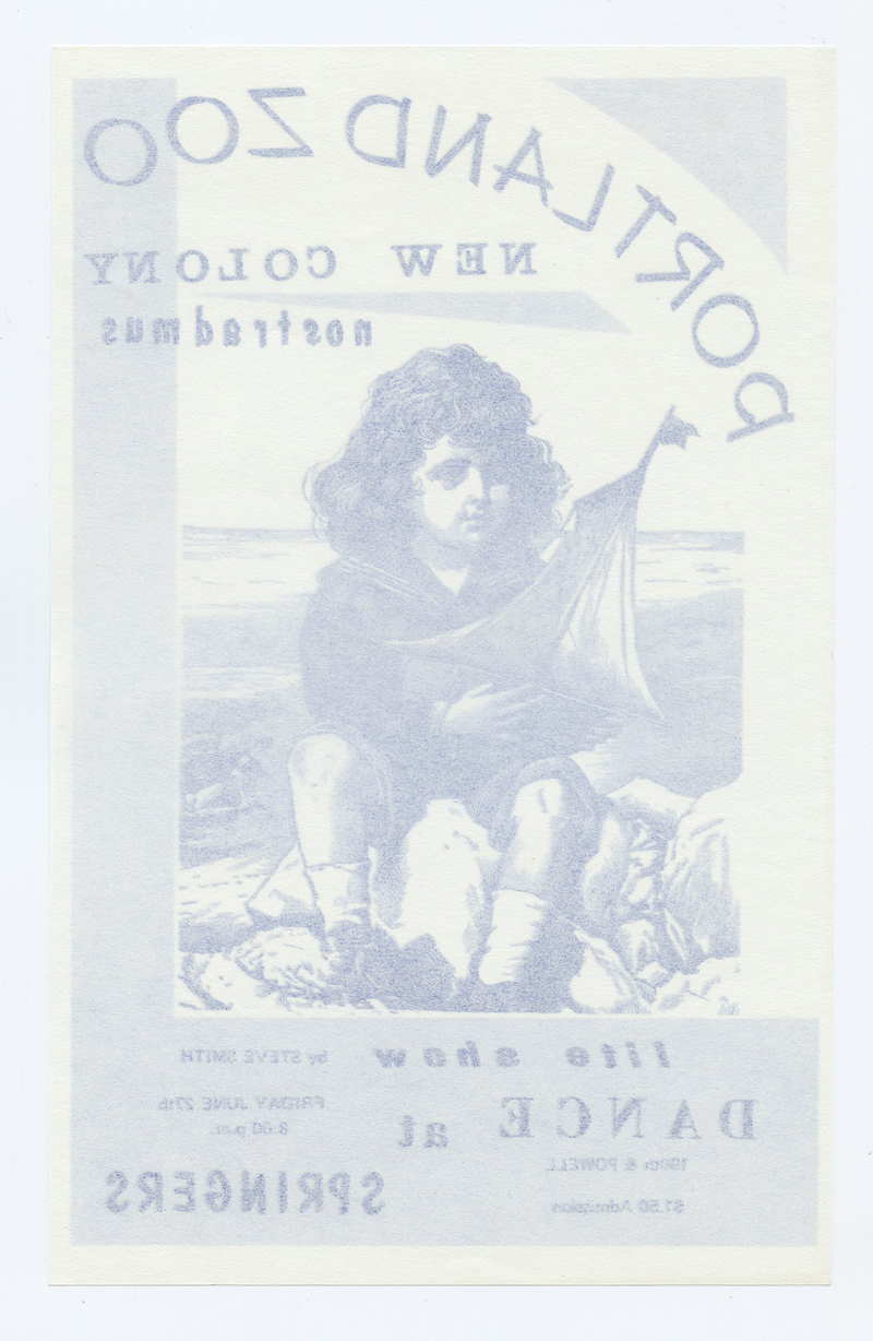 Springers Ballroom Portland Handbill 1969 Portland Zoo New Colony