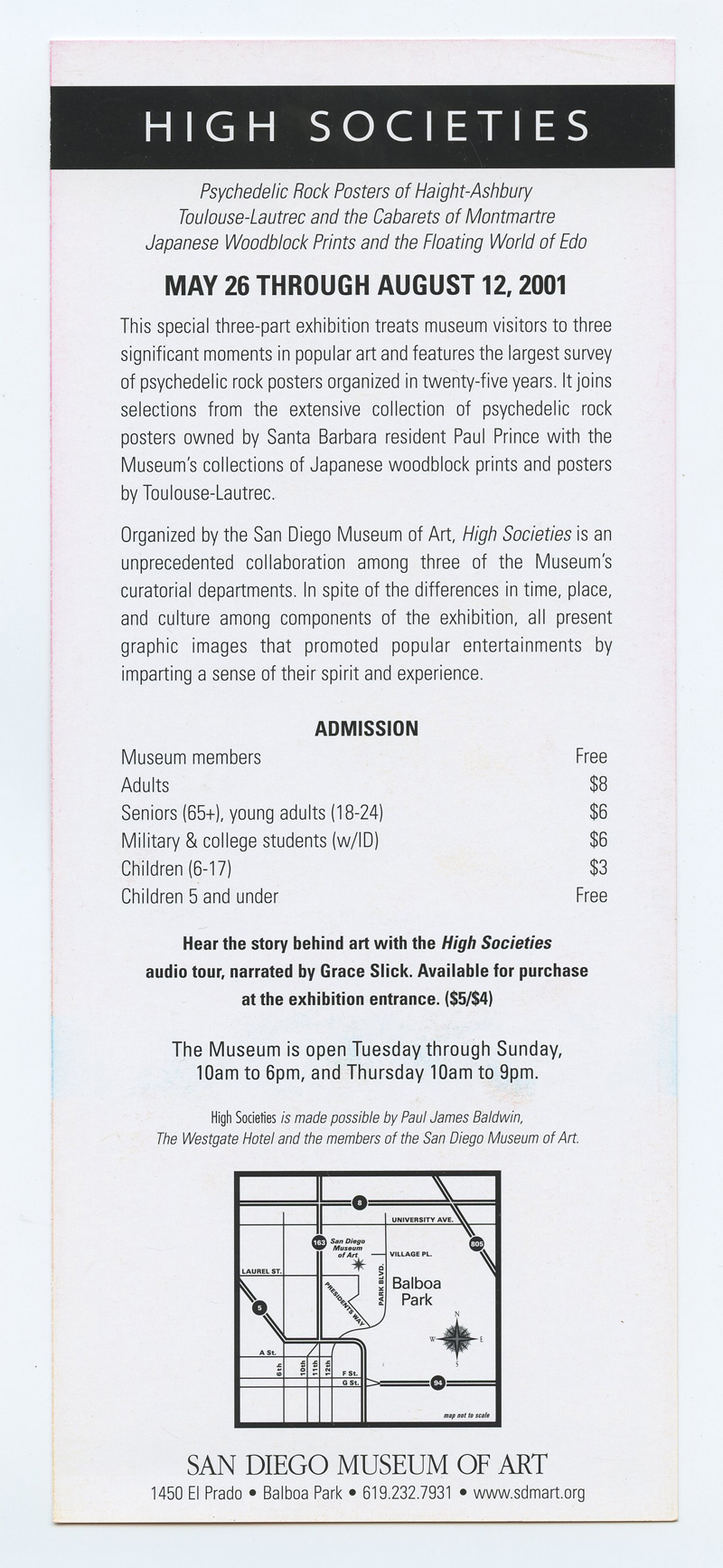 Victor Moscoso Handbill San Diego Museum of Modern Art 2001