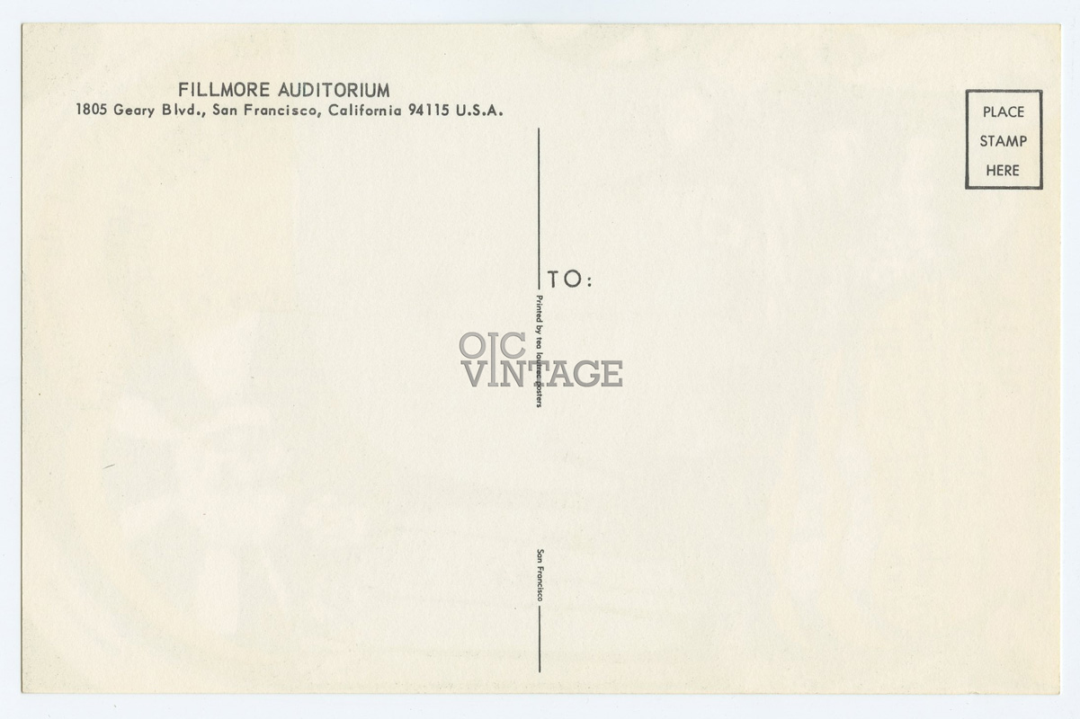 BG 114 Postcard Eric Burdon Quicksilver Messenger 1968 Apr 4
