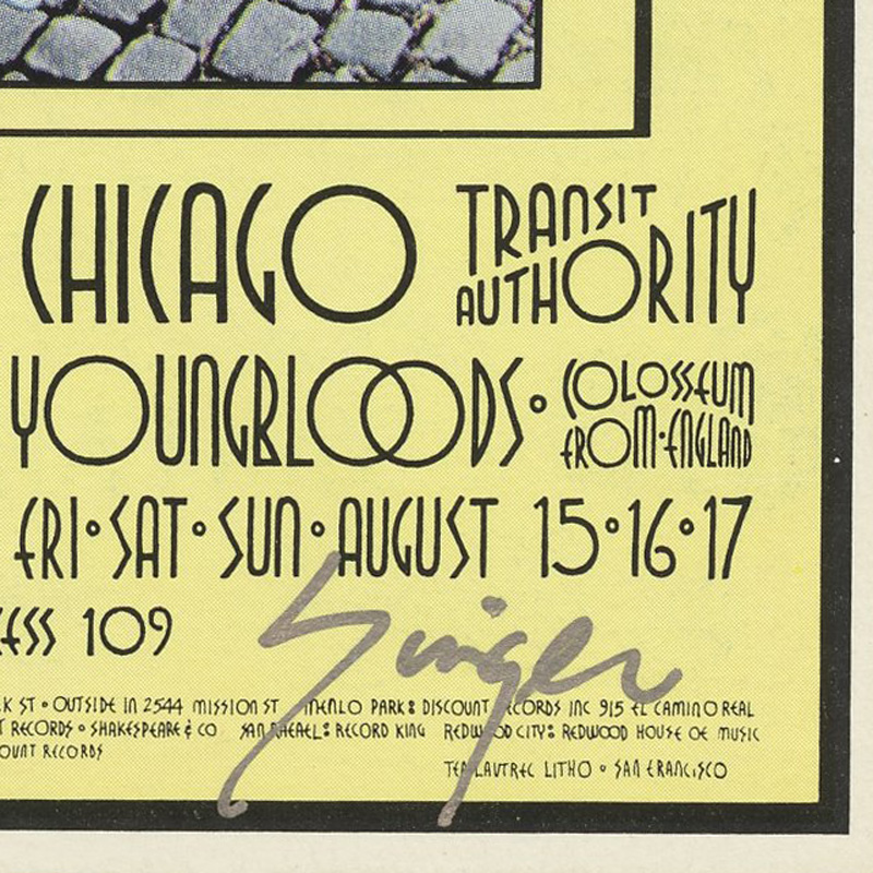 BG 187 Postcard Ad Back Jethro Tull 1969 Aug 12 David Singer signed