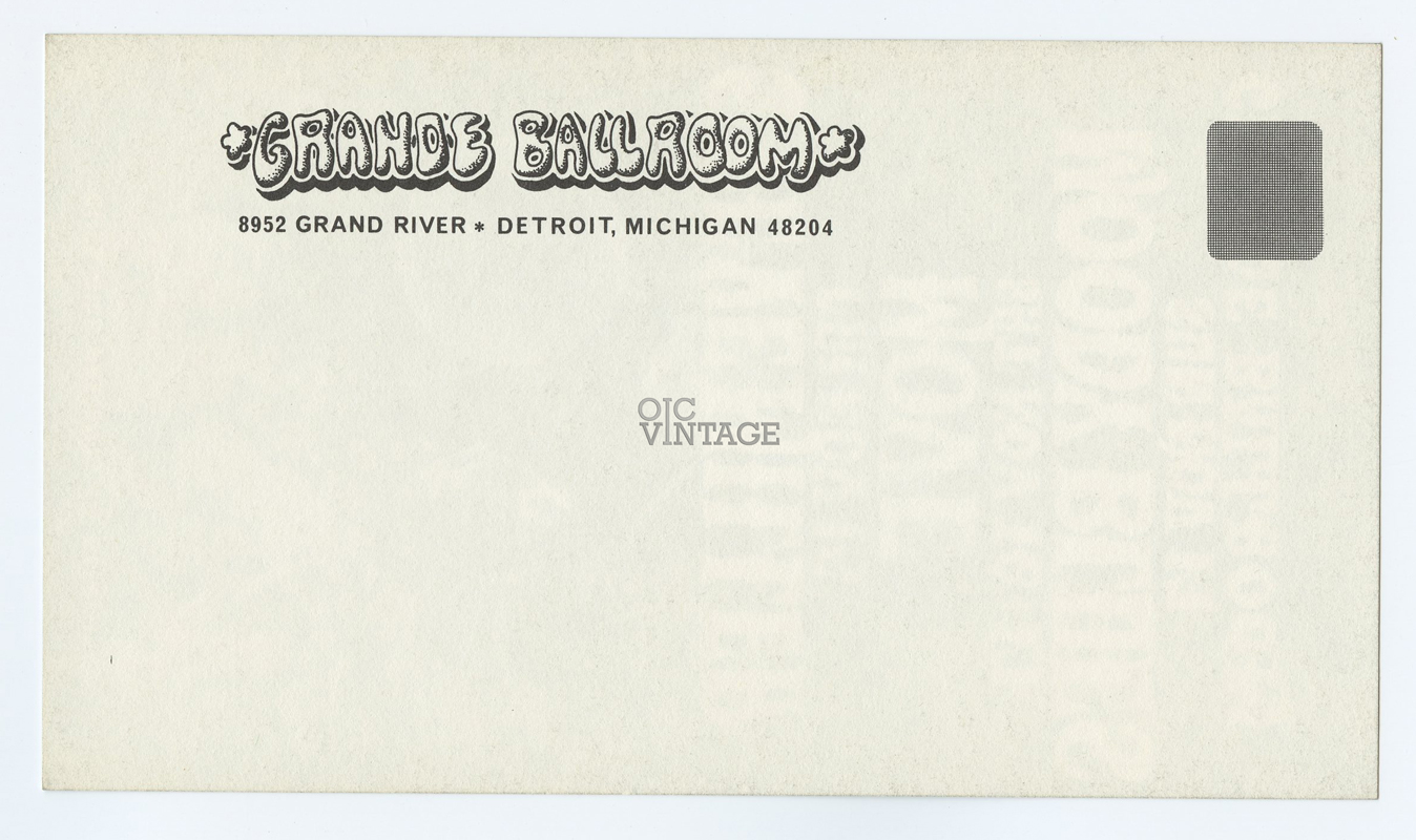 Grande Ballroom Postcard 1968 Nov 15 Steve Miller Move Moody Blues 