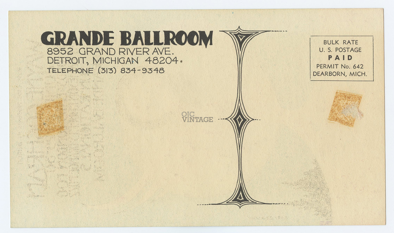 Grande Ballroom Postcard 1968 Jun 28 Wayne Cochran Odds & Endss