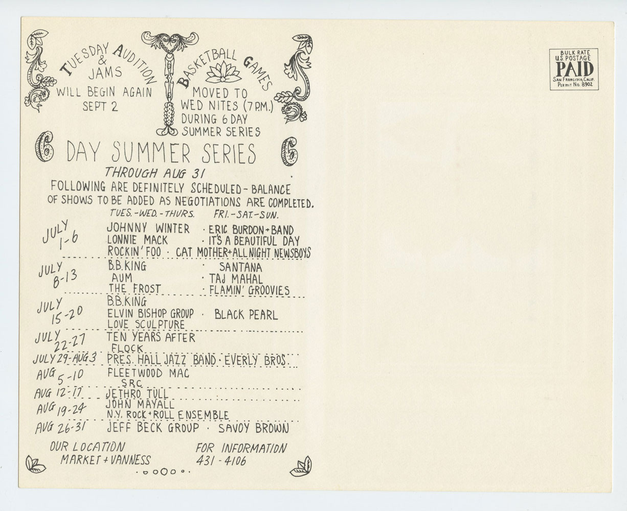 BG 180 BG 181 Postcard Eric Burdon 1969 Jul David Singer signed