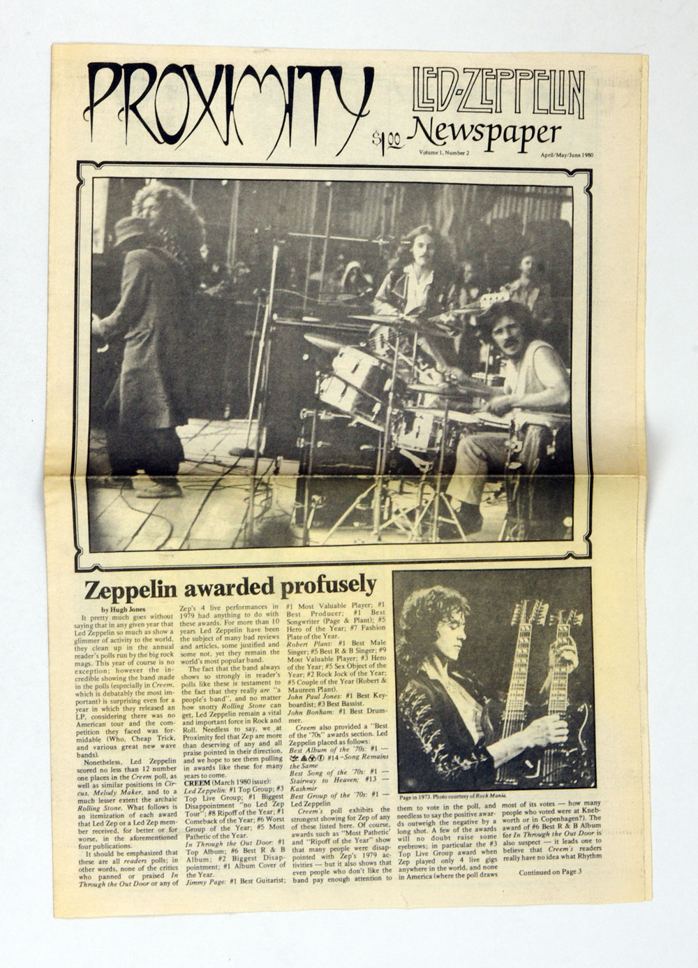 Led Zeppelin Fanzine  Proximity 1980 thru 1981 Vol. 1 thru 8 Set of 8 