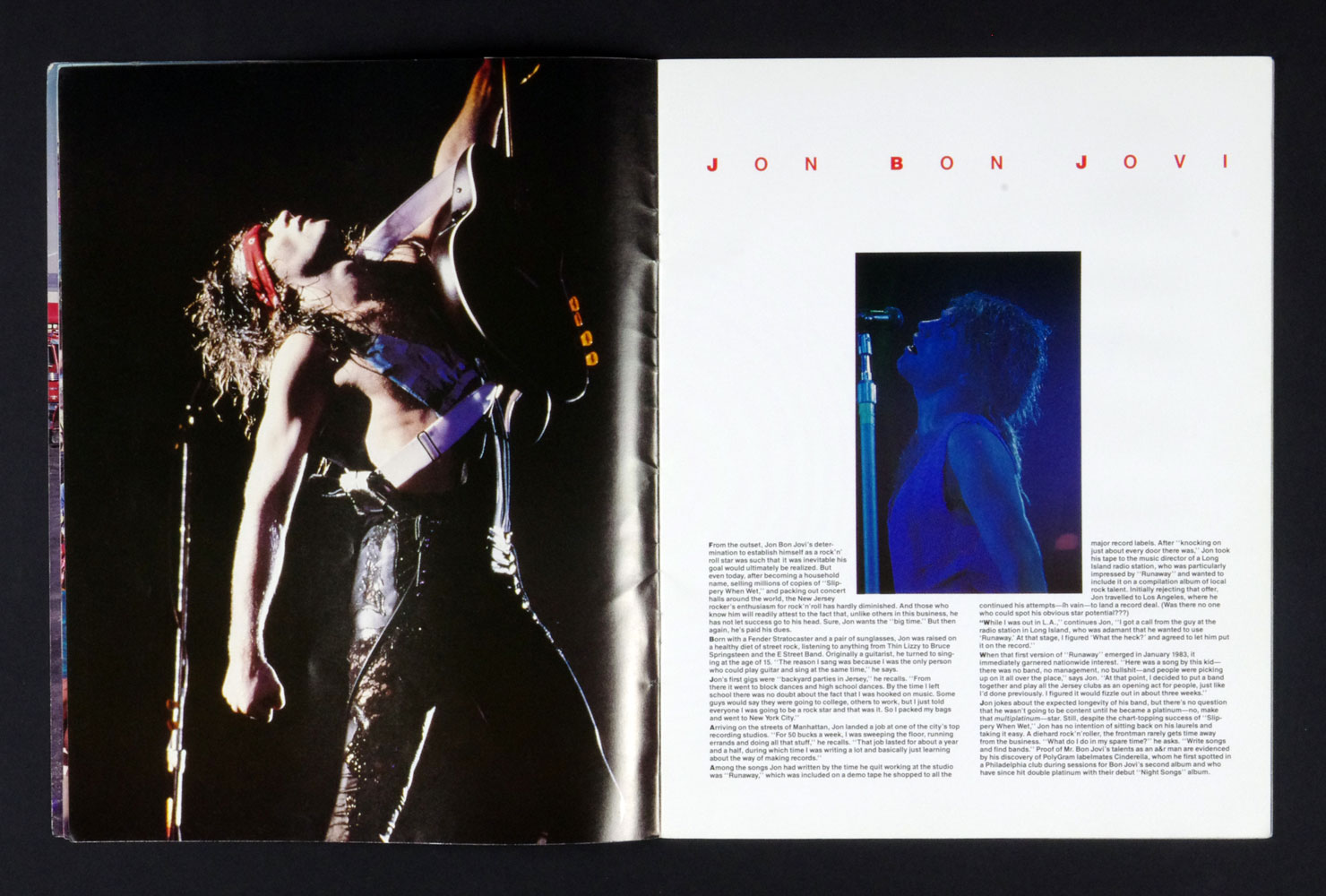Bon Jovi 1986 Tour Of The World Concert Tour Program Book