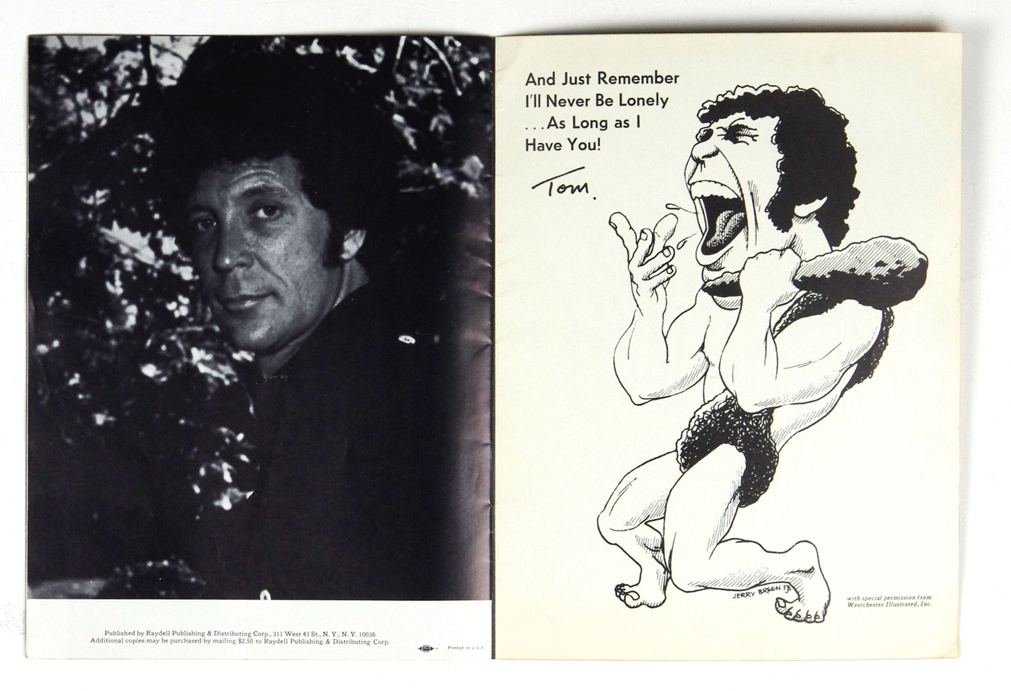 Tom Jones 1977 Tour Program Book