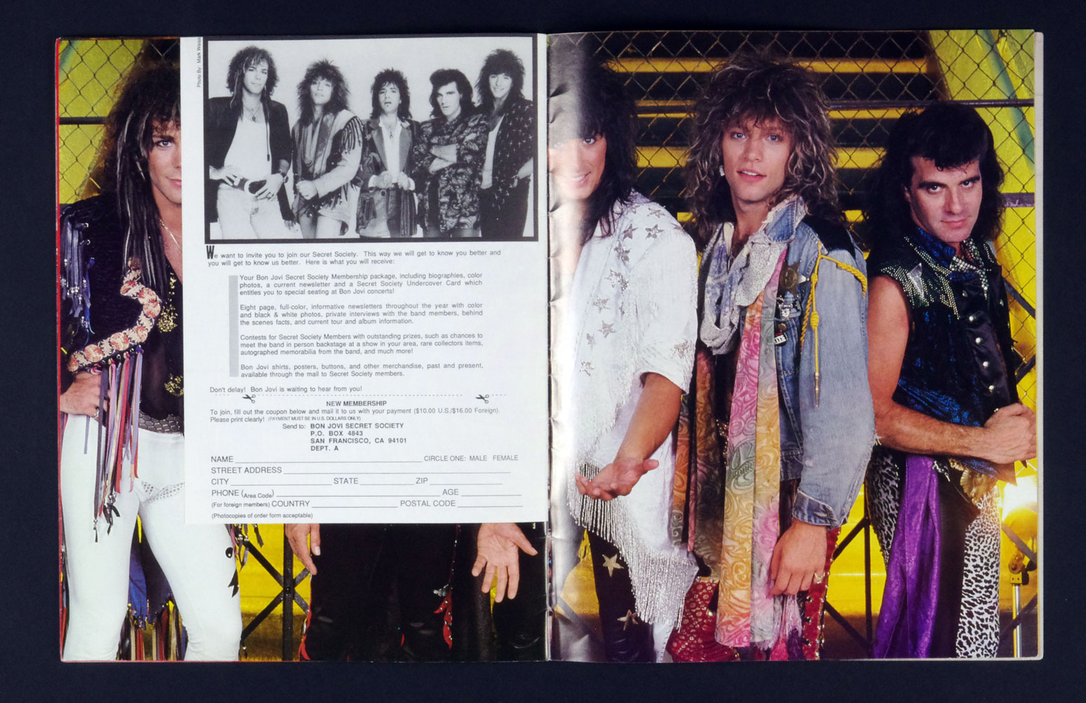 Bon Jovi 1986 Tour Of The World Concert Tour Program Book