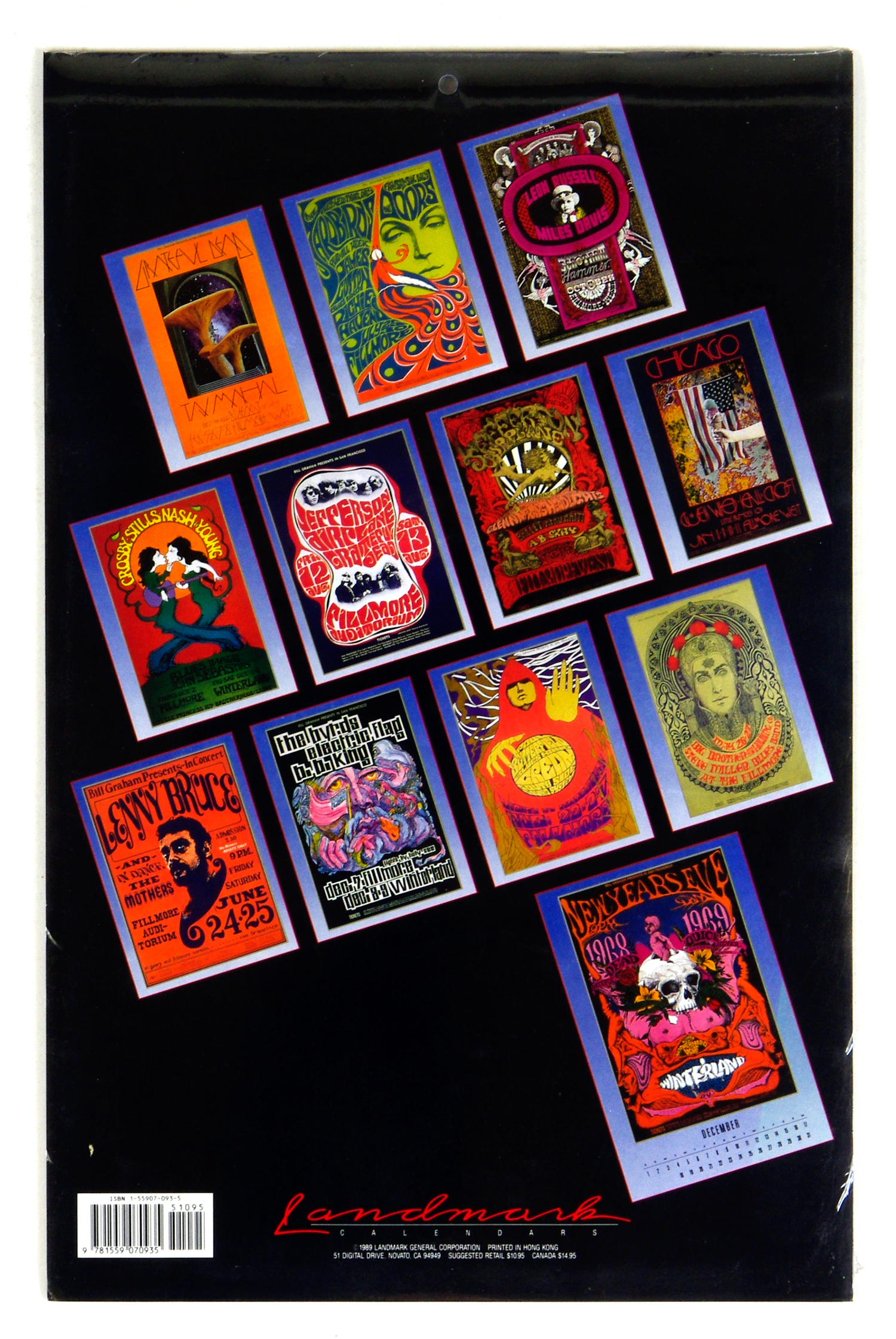 Bill Graham Fillmore Poster Calendar 1990 Vintage Original