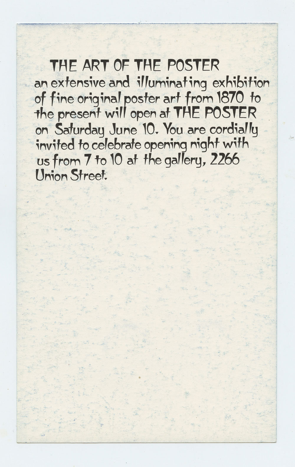David Singer Handbill The Art of the Poster 1972 San Francisco