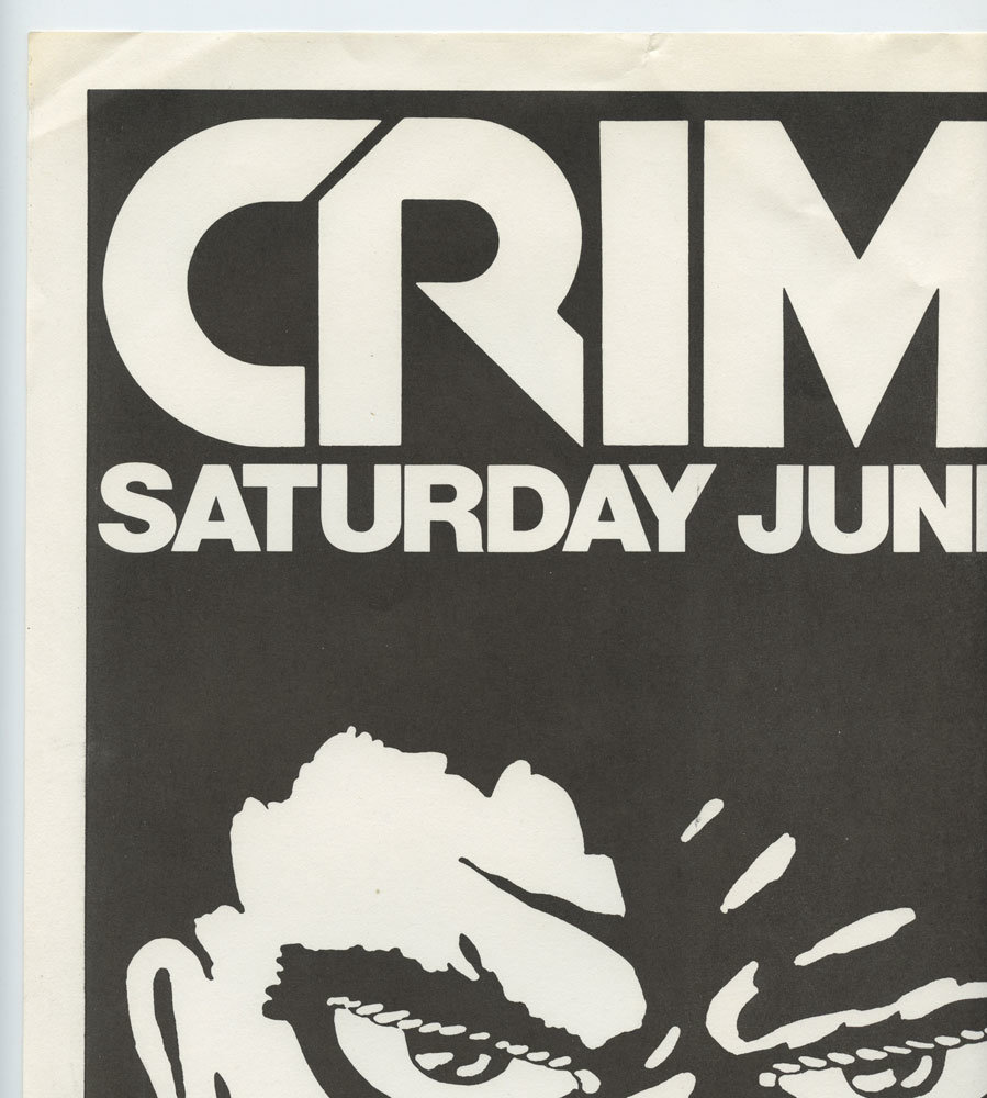 Crime Early American Punk Band Poster 1978 June 24 Mabuhay Gardens